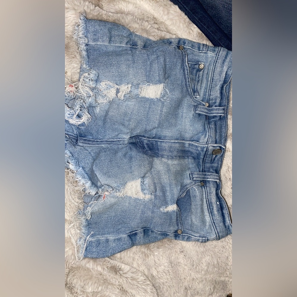 Distressed Denim Shorts